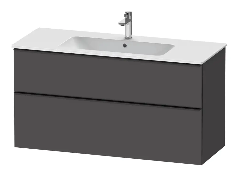 Duravit D-Neo Waschtischunterschrank mit 2 Auszügen Griff Diamantschwarz Matt 1210 x 625 x 462 mm - Graphit Matt Jetzt Bestellen