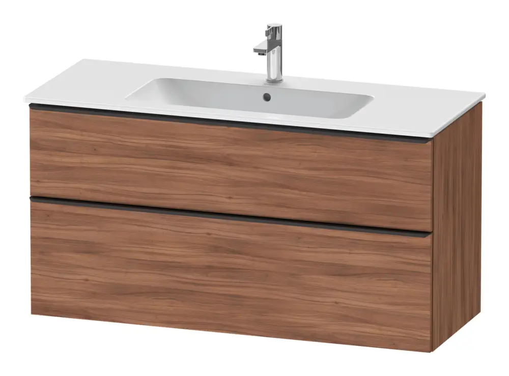 Duravit D-Neo Waschtischunterschrank mit 2 Auszügen Griff Diamantschwarz Matt 1210 x 625 x 462 mm - Nussbaum Natur Matt Bestpreis