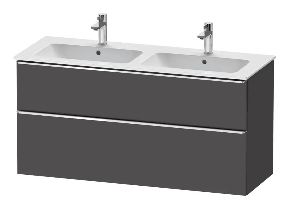Angebot Duravit D-Neo Waschtischunterschrank für 2 Becken mit 2 Auszügen Griff Chrom Hochglanz 1280 x 625 x 462 mm - Graphit Matt