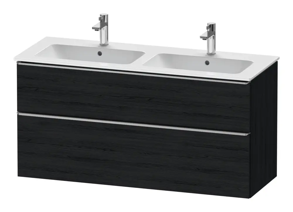 Duravit D-Neo Waschtischunterschrank für 2 Becken mit 2 Auszügen Griff Edelstahl Gebürstet 1280 x 625 x 462 mm Eiche Schwarz Matt Jetzt Bestellen