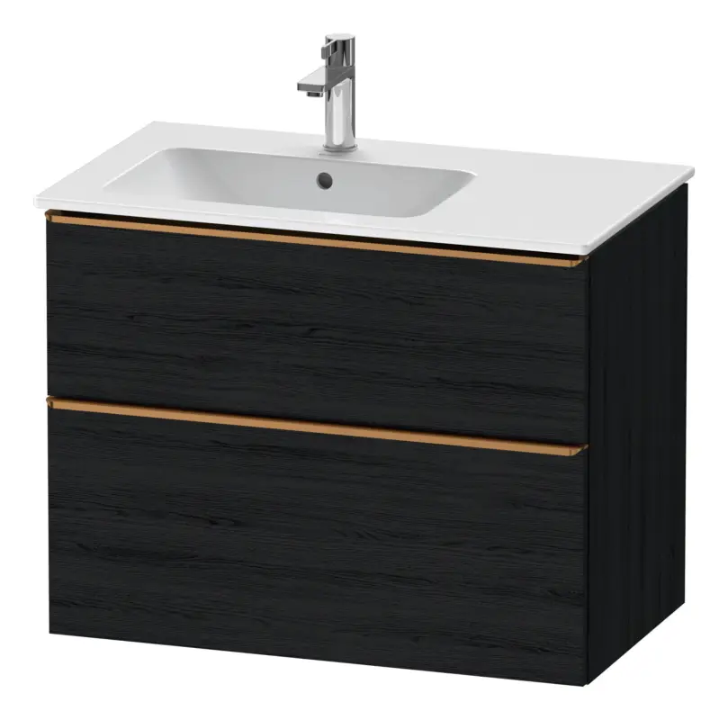 Bestseller Duravit D-Neo Waschtischunterschrank für 234583 mit 2 Auszügen Griff Bronze Gebürstet 810 x 625 x 462 mm - Eiche Schwarz Matt