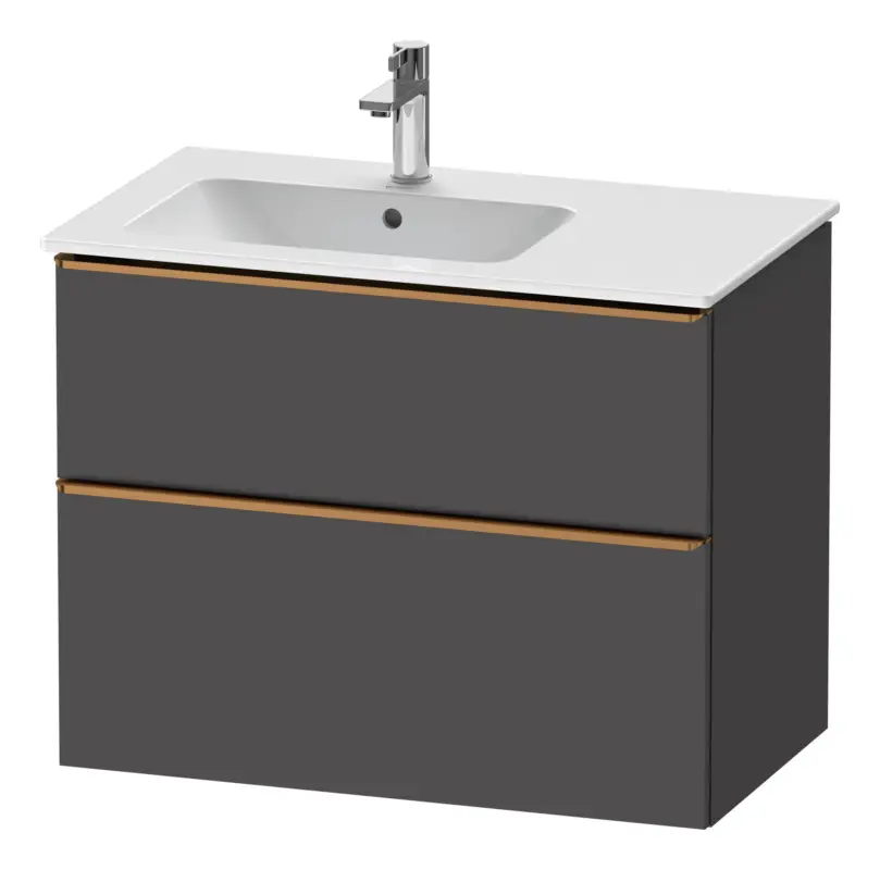Heißes Angebot Duravit D-Neo Waschtischunterschrank für 234583 mit 2 Auszügen Griff Bronze Gebürstet 810 x 625 x 462 mm - Graphit Matt