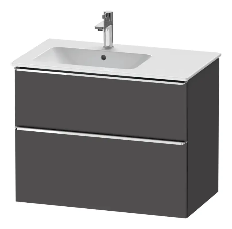 Günstig Duravit D-Neo Waschtischunterschrank für 234583 mit 2 Auszügen Griff Chrom Hochglanz 810 x 625 x 462 mm - Graphit Matt