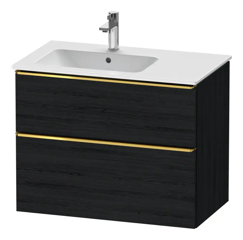 Angebot Duravit D-Neo Waschtischunterschrank für 234583 mit 2 Auszügen Griff Gold Poliert 810 x 625 x 462 mm - Eiche Schwarz Matt