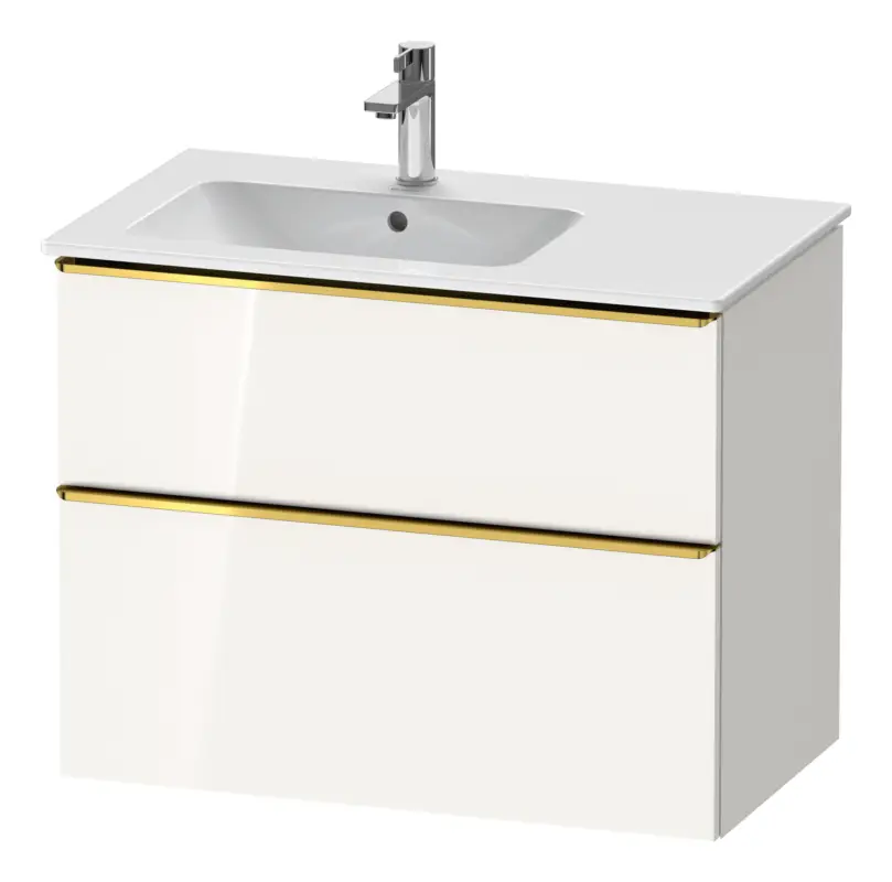 Duravit D-Neo Waschtischunterschrank für 234583 mit 2 Auszügen Griff Gold Poliert 810 x 625 x 462 mm - Weiß Hochglanz Sonderangebot