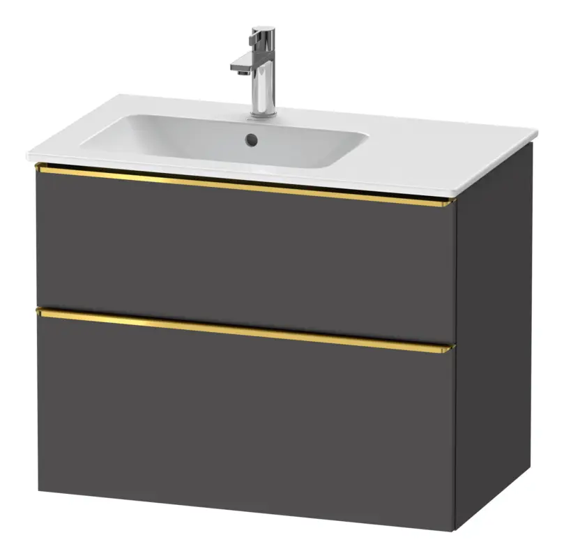 Duravit D-Neo Waschtischunterschrank für 234583 mit 2 Auszügen Griff Gold Poliert 810 x 625 x 462 mm - Graphit Matt Aktuell