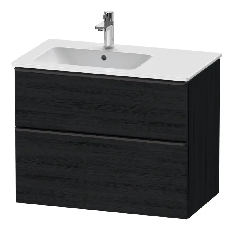 Neu Duravit D-Neo Waschtischunterschrank für 234583 mit 2 Auszügen Griff Diamantschwarz Matt 810 x 625 x 462 mm - Eiche Schwarz Matt