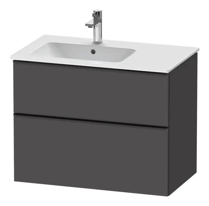 Duravit D-Neo Waschtischunterschrank für 234583 mit 2 Auszügen Griff Diamantschwarz Matt 810 x 625 x 462 mm - Graphit Matt Markenware