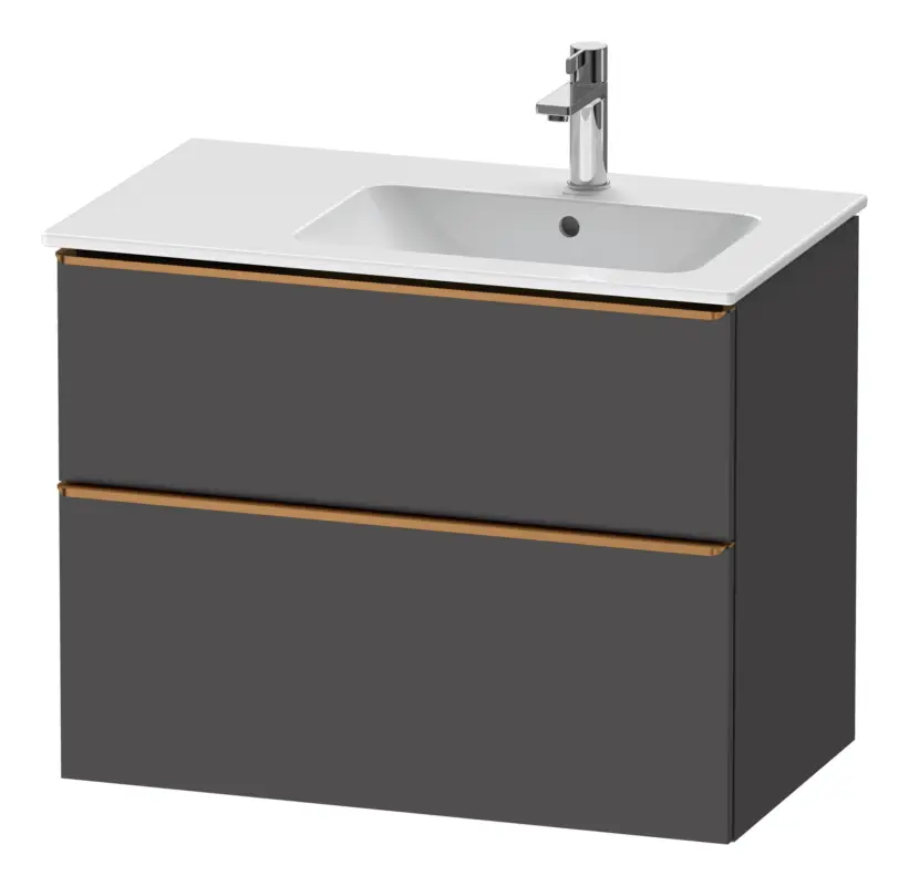 Duravit D-Neo Waschtischunterschrank mit 2 Auszügen Griff Bronze Gebürstet 810 x 625 x 462 mm - Graphit Matt Günstig