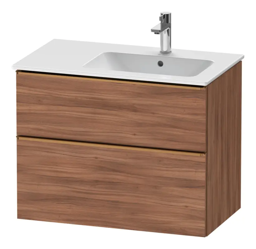 Echt Duravit D-Neo Waschtischunterschrank mit 2 Auszügen Griff Bronze Gebürstet 810 x 625 x 462 mm - Nussbaum Natur Matt