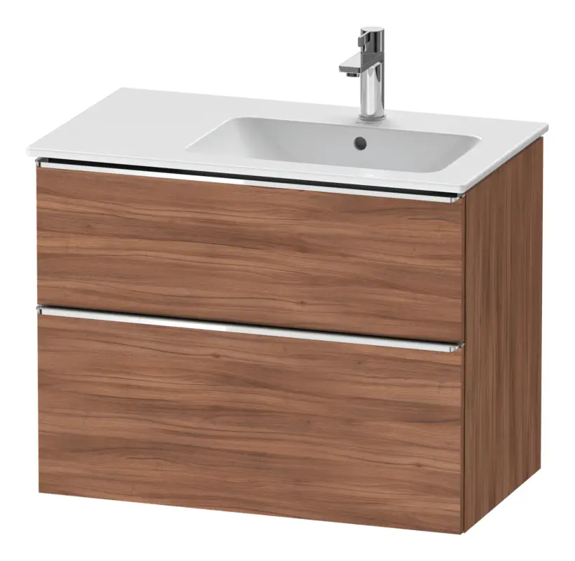 Neuheit Duravit D-Neo Waschtischunterschrank mit 2 Auszügen Griff Chrom Hochglanz 810 x 625 x 462 mm - Nussbaum Natur Matt