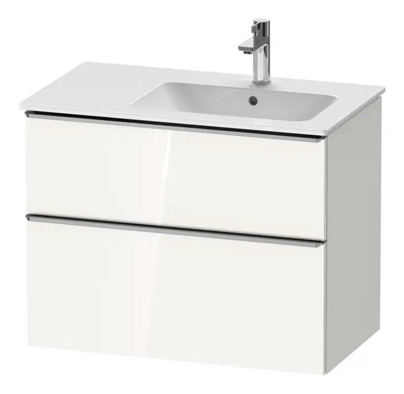 Duravit D-Neo Waschtischunterschrank mit 2 Auszügen Griff Edelstahl Gebürstet 810 x 625 x 462 mm - Weiß Hochglanz Sofort Bestellen