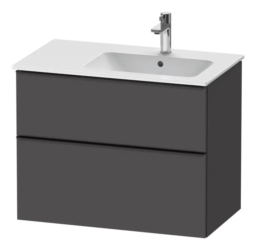 Duravit D-Neo Waschtischunterschrank mit 2 Auszügen Griff Diamantschwarz Matt 810 x 625 x 462 mm - Graphit Matt Billig
