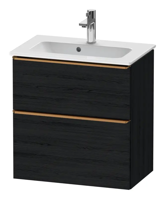 Duravit D-Neo Waschtischunterschrank mit 2 Auszügen Griff Bronze Gebürstet 610 x 625 x 372 mm - Eiche Schwarz Matt Nur Für Kurze Zeit