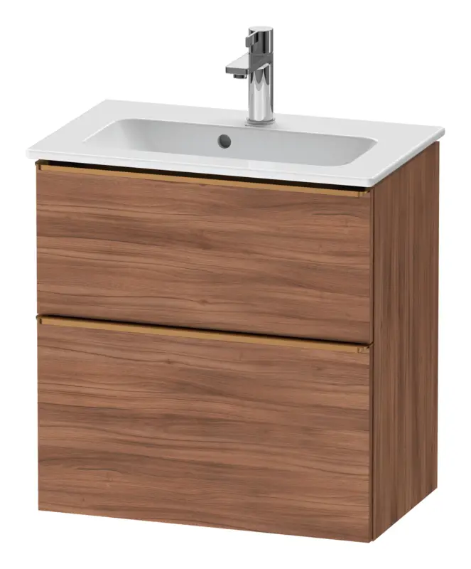 Wochenendangebot Duravit D-Neo Waschtischunterschrank mit 2 Auszügen Griff Bronze Gebürstet 610 x 625 x 372 mm - Nussbaum Natur Matt