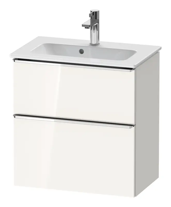 Duravit D-Neo Waschtischunterschrank mit 2 Auszügen Griff Chrom Hochglanz 610 x 625 x 372 mm - Weiß Hochglanz Kracherpreis