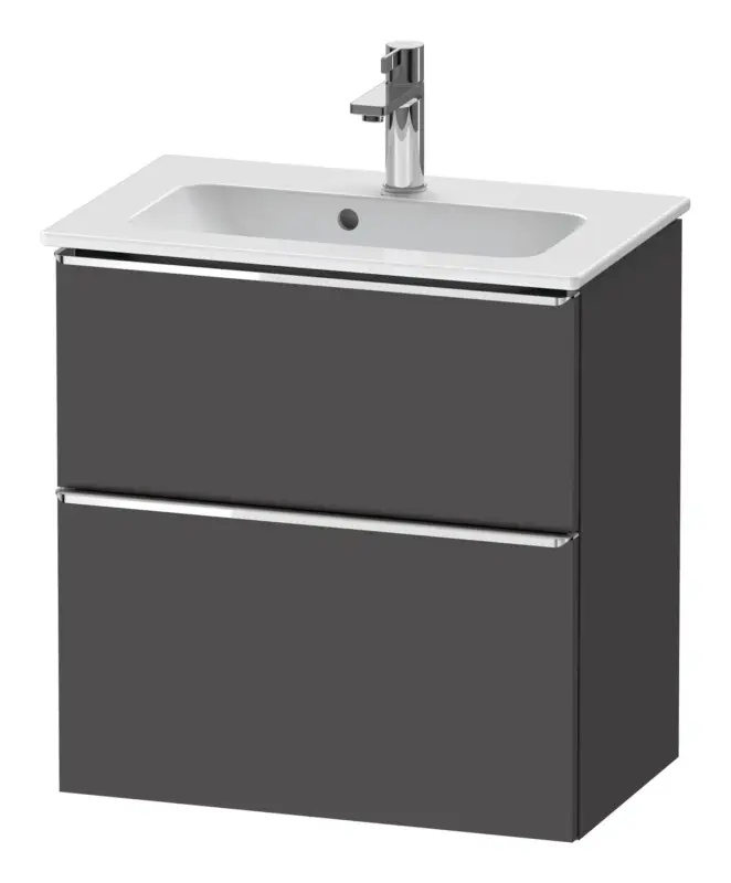 Schneller Versand Duravit D-Neo Waschtischunterschrank mit 2 Auszügen Griff Chrom Hochglanz 610 x 625 x 372 mm - Graphit Matt