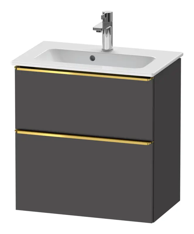 Jetzt Bestellen Duravit D-Neo Waschtischunterschrank mit 2 Auszügen Griff Gold Poliert 610 x 625 x 372 mm - Graphit Matt