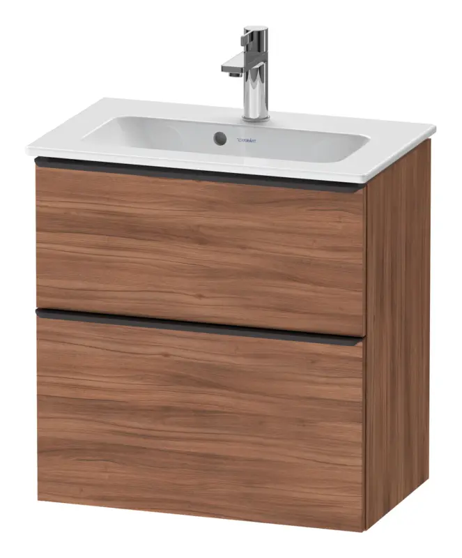 Duravit D-Neo Waschtischunterschrank mit 2 Auszügen Griff Diamantschwarz Matt 610 x 625 x 372 mm - Nussbaum Natur Matt Jetzt Bestellen