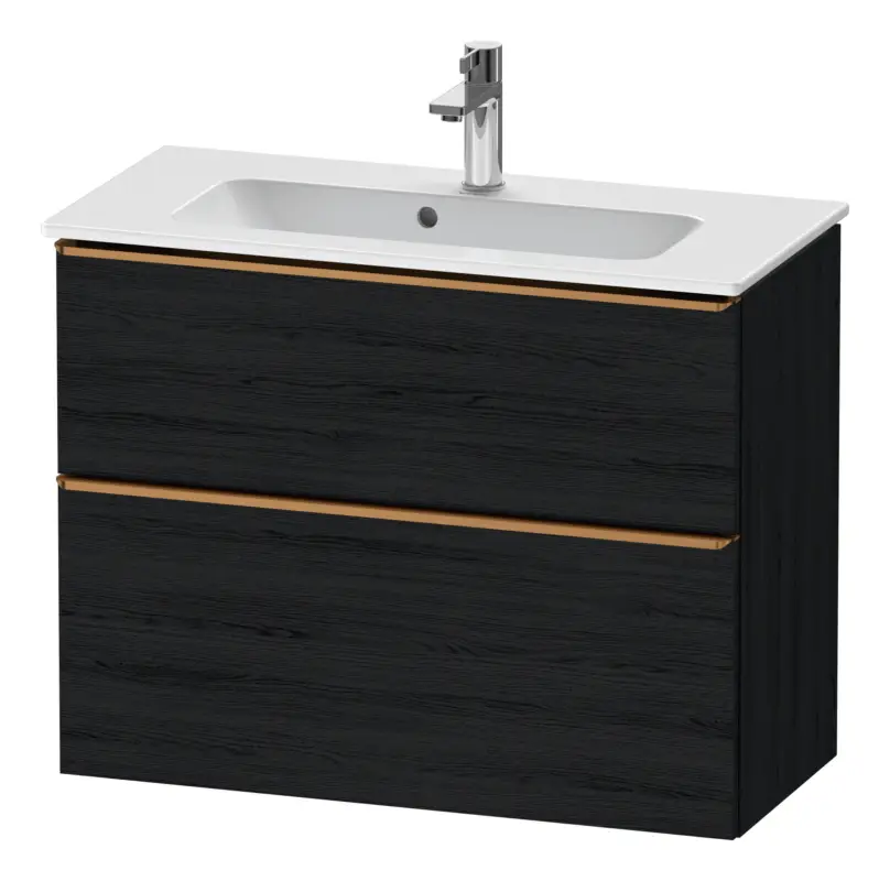 Duravit D-Neo Waschtischunterschrank mit 2 Auszügen Griff Bronze Gebürstet 810 x 625 x 372 mm - Eiche Schwarz Matt Günstig