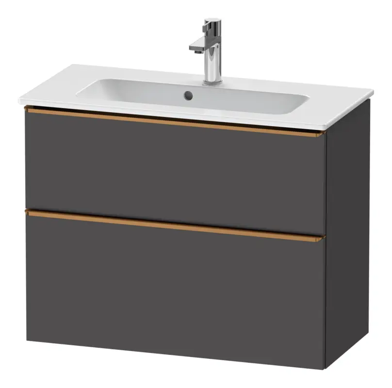 Duravit D-Neo Waschtischunterschrank mit 2 Auszügen Griff Bronze Gebürstet 810 x 625 x 372 mm - Graphit Matt Bestpreis