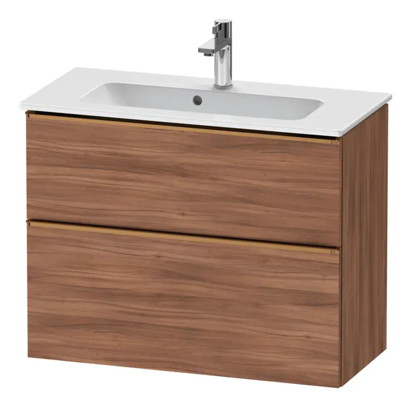 Duravit D-Neo Waschtischunterschrank mit 2 Auszügen Griff Bronze Gebürstet 810 x 625 x 372 mm - Nussbaum Natur Matt Saisonangebot