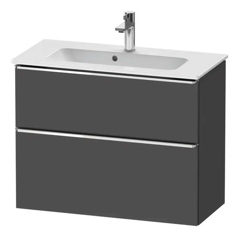 Sofort Bestellen Duravit D-Neo Waschtischunterschrank mit 2 Auszügen Griff Chrom Hochglanz 810 x 625 x 372 mm - Graphit Matt