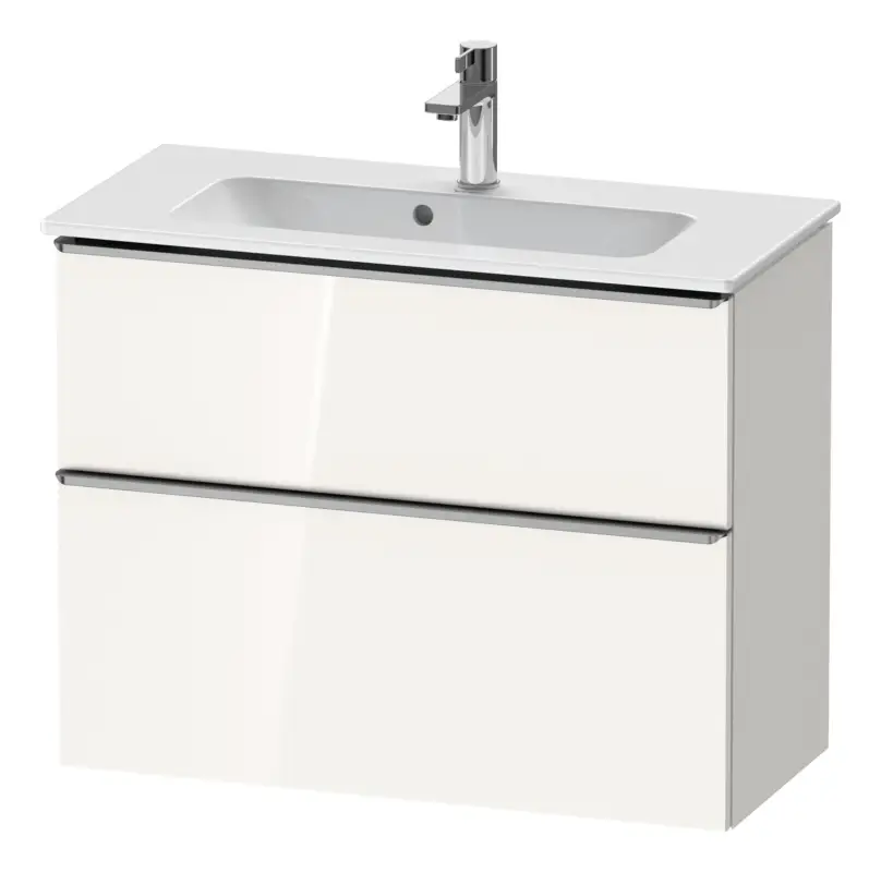 Duravit D-Neo Waschtischunterschrank mit 2 Auszügen Griff Edelstahl Gebürstet 810 x 625 x 372 mm - Weiß Hochglanz Neu Im Sortiment