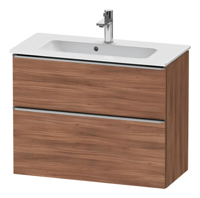 Super-Preis Duravit D-Neo Waschtischunterschrank mit 2 Auszügen Griff Edelstahl Gebürstet 810 x 625 x 372 mm - Nussbaum Natur Matt