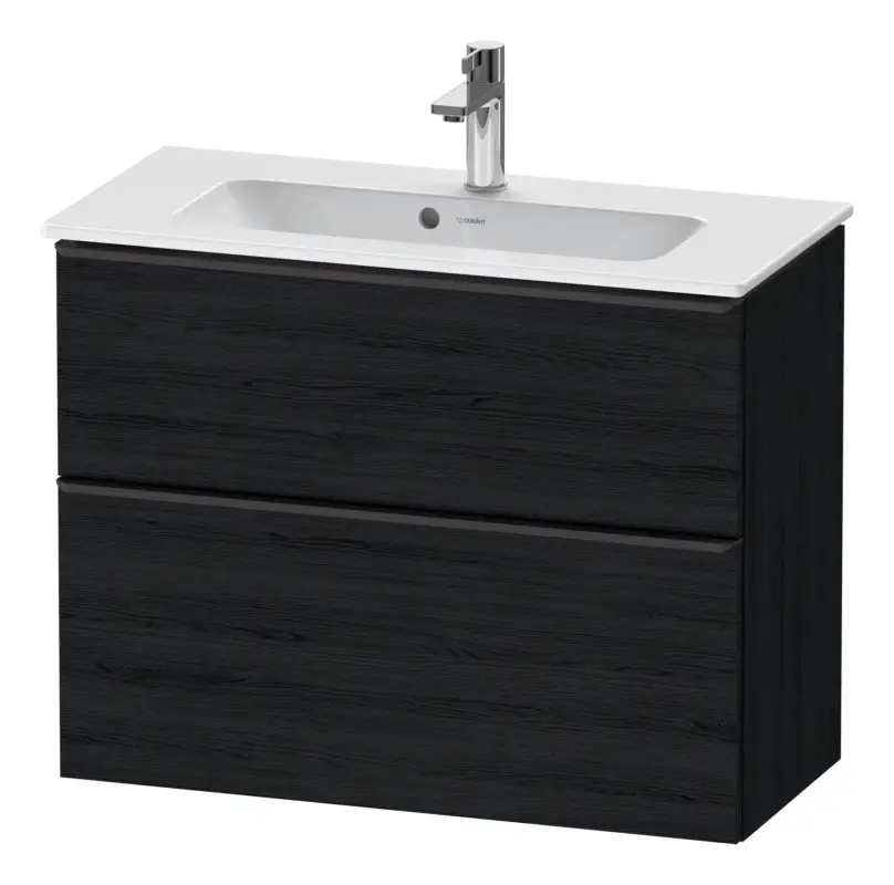 Duravit D-Neo Waschtischunterschrank mit 2 Auszügen Griff Diamantschwarz Matt 810 x 625 x 372 mm - Eiche Schwarz Matt Beliebt