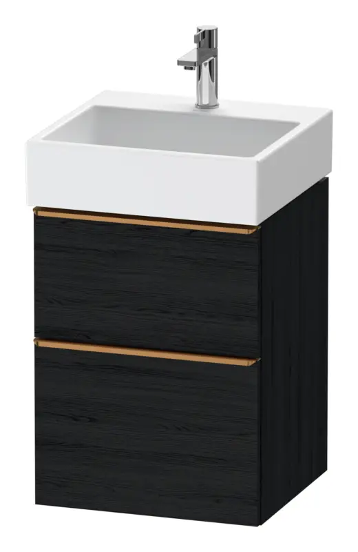 Duravit D-Neo Waschtischunterschrank mit 2 Auszügen Griff Bronze Gebürstet 484 x 625 x 442 mm - Eiche Schwarz Matt Bestpreis