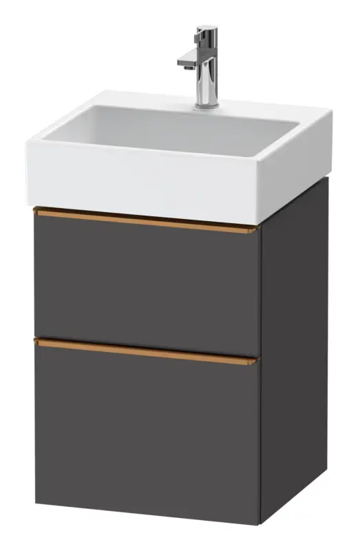 Duravit D-Neo Waschtischunterschrank mit 2 Auszügen Griff Bronze Gebürstet 484 x 625 x 442 mm - Graphit Matt Must-Have