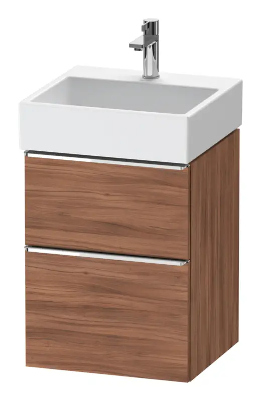 Schnäppchen Duravit D-Neo Waschtischunterschrank mit 2 Auszügen Griff Chrom Hochglanz 484 x 625 x 442 mm - Nussbaum Natur Matt