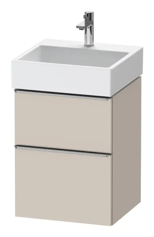 Duravit D-Neo Waschtischunterschrank mit 2 Auszügen Griff Edelstahl Gebürstet 484 x 625 x 442 mm - Taupe Matt Begrenztes Angebot