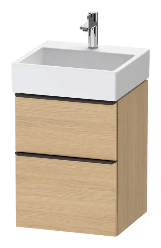 Duravit D-Neo Waschtischunterschrank mit 2 Auszügen Griff Diamantschwarz Matt 484 x 625 x 442 mm - Eiche Natur Matt Nur Für Kurze Zeit