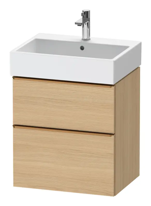 Duravit D-Neo Waschtischunterschrank mit 2 Auszügen Griff Bronze Gebürstet 584 x 625 x 442 mm - Eiche Natur Matt Markenware