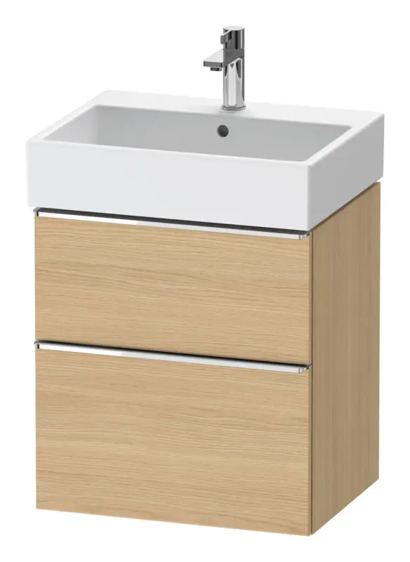 Sale Duravit D-Neo Waschtischunterschrank mit 2 Auszügen Griff Chrom Hochglanz 584 x 625 x 442 mm - Eiche Natur Matt