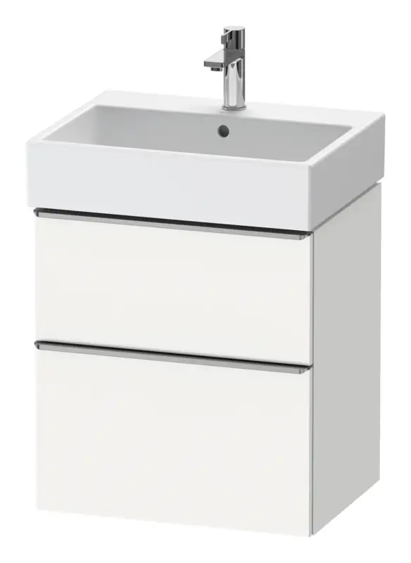 Duravit D-Neo Waschtischunterschrank mit 2 Auszügen Griff Edelstahl Gebürstet 584 x 625 x 442 mm - Weiß Matt Ausverkauf