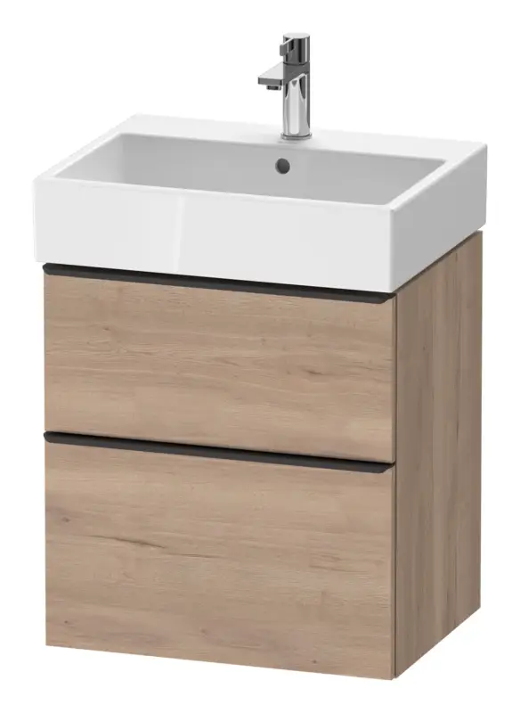 Solange Der Vorrat Reicht Duravit D-Neo Waschtischunterschrank mit 2 Auszügen Griff Diamantschwarz Matt 584 x 625 x 442 mm - Eiche Marmoriert Matt