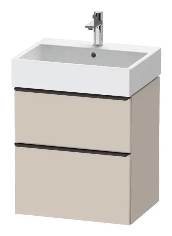 Wochenendangebot Duravit D-Neo Waschtischunterschrank mit 2 Auszügen Griff Diamantschwarz Matt 584 x 625 x 442 mm - Taupe Matt