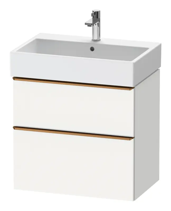 Duravit D-Neo Waschtischunterschrank mit 2 Auszügen Griff Bronze Gebürstet 684 x 625 x 442 mm - Weiß Matt Rabatt