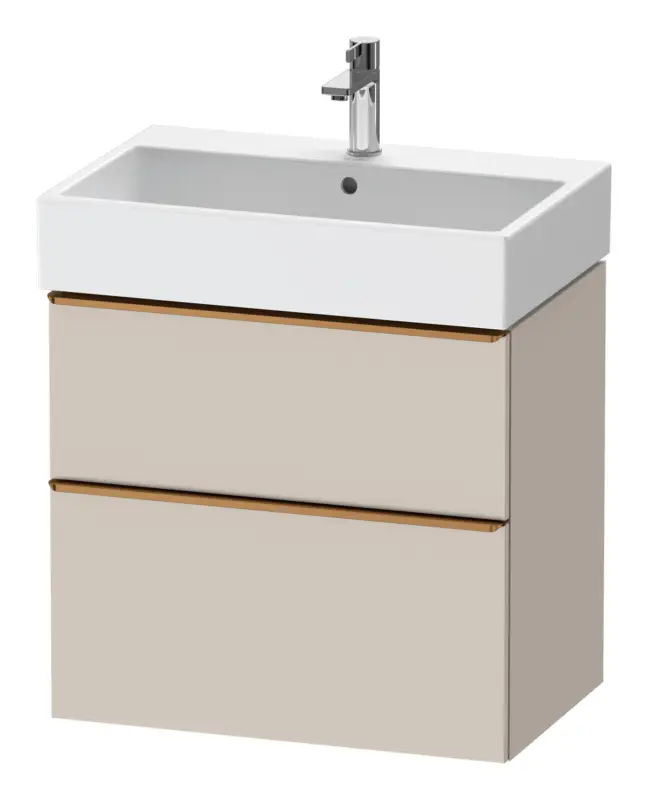 Echt Duravit D-Neo Waschtischunterschrank mit 2 Auszügen Griff Bronze Gebürstet 684 x 625 x 442 mm - Taupe Matt