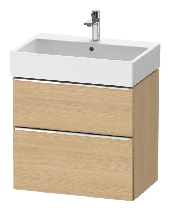 Duravit D-Neo Waschtischunterschrank mit 2 Auszügen Griff Chrom Hochglanz 684 x 625 x 442 mm - Eiche Natur Matt Preisreduziert