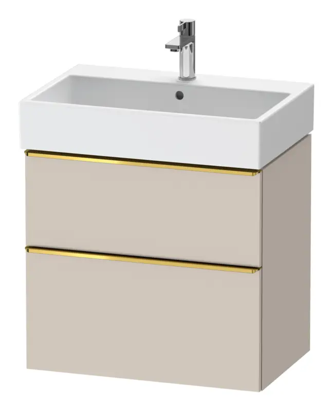 Heißes Angebot Duravit D-Neo Waschtischunterschrank mit 2 Auszügen Griff Gold Poliert 684 x 625 x 442 mm - Taupe Matt