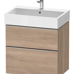 Aktuell Duravit D-Neo Waschtischunterschrank mit 2 Auszügen Griff Edelstahl Gebürstet 684 x 625 x 442 mm - Eiche Marmoriert Matt