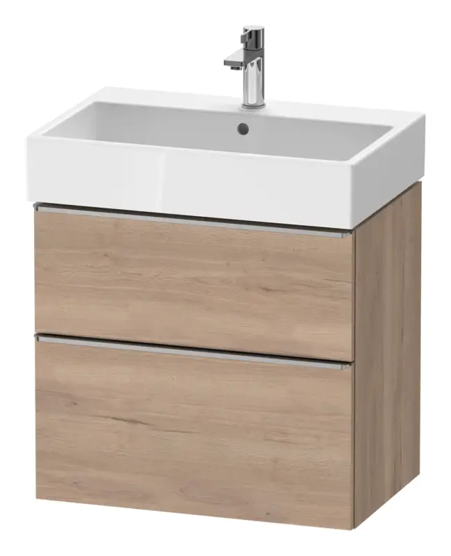 Aktuell Duravit D-Neo Waschtischunterschrank mit 2 Auszügen Griff Edelstahl Gebürstet 684 x 625 x 442 mm - Eiche Marmoriert Matt