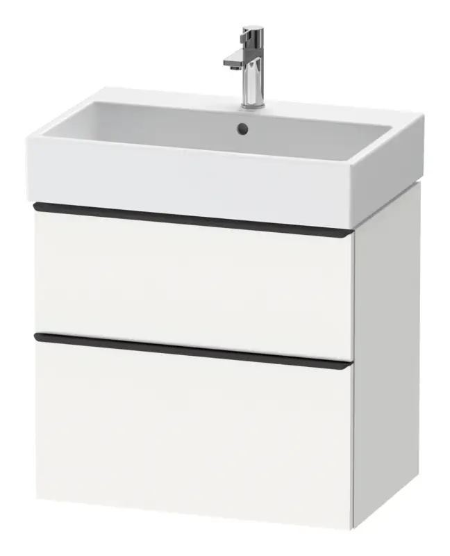 Duravit D-Neo Waschtischunterschrank mit 2 Auszügen Griff Diamantschwarz Matt 684 x 625 x 442 mm - Weiß Matt Neue Kollektion