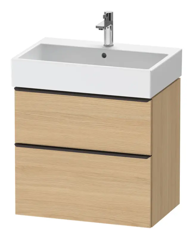 Duravit D-Neo Waschtischunterschrank mit 2 Auszügen Griff Diamantschwarz Matt 684 x 625 x 442 mm - Eiche Natur Matt Nur Heute