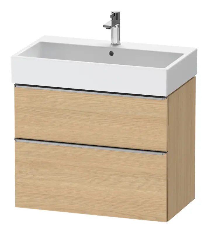 Duravit D-Neo Waschtischunterschrank mit 2 Auszügen Griff Edelstahl Gebürstet 784 x 625 x 442 mm - Eiche Natur Matt Aktuell
