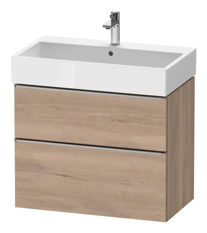 Duravit D-Neo Waschtischunterschrank mit 2 Auszügen Griff Edelstahl Gebürstet 784 x 625 x 442 mm - Eiche Marmoriert Matt Sonderaktion